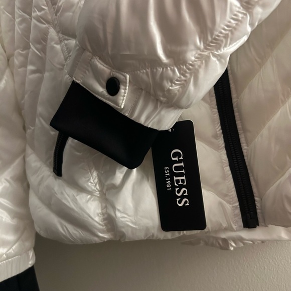 Guess Shiny Cream Puffer Jacket - Picture 3 of 6